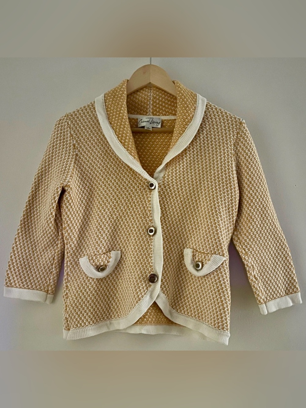 Casual Living Rory Gilmore Academia Houndstooth Knit Cardigan Blazer Small